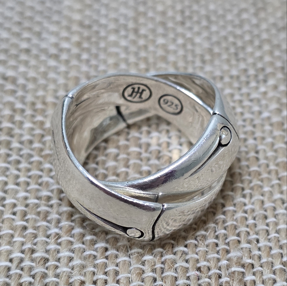 JOHN HARDY | Interlocking Double Bamboo Rolling Ring, Sz. 7